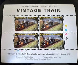 GB Bluebell Railway letter stamp 1999 25p Vintage Trains sheet UM Cat No 24 - Picture 1 of 1