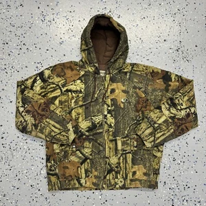 Vintage Russell Jacket Mens L Camouflage Full Zip Realtree Insulated Hooded - Picture 1 of 7