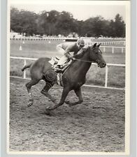 HORSE & JOCKEY on Muddy Racetrack NEW YORK 1980s Vintage Press Photo