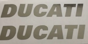 2 x DUCATI • Motorrad Aufkleber • 140x25mm • Sticker • Chrom • Schriftzug - Bild 1 von 1