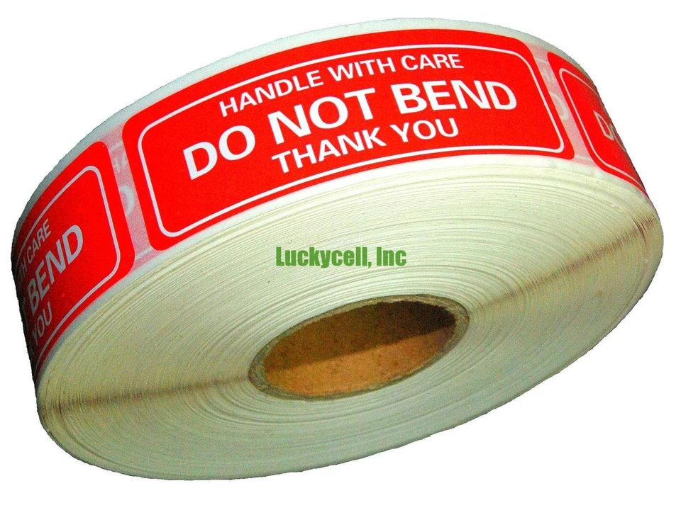 One Roll 1000 1 x 3 DO NOT BEND HANDLE WITH CARE Stickers Labels Easy Peel - Image 1 of 1