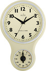 Acctim Retro Style Kitchen Timer Clock Cream 1 Pack Analog Display Precision