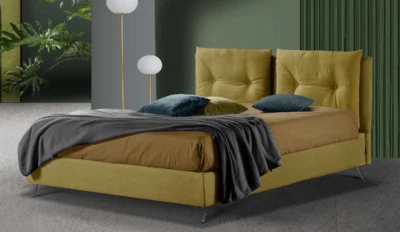 LETTO GEMMA IMBOTTITO L.160x190/195/200 C/RETE E/O SENZA CONTENITORE - Immagine 1 di 4