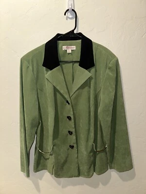 Blazer de gamuza verde vintage años 80 audaz Foto 1 de 4