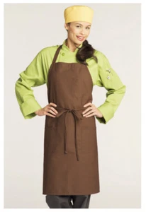 Bib Apron, 2 Pockets, Pencil Pocket, Color: Brown, Size: 30" W x 34" L - 3004 - Picture 1 of 1