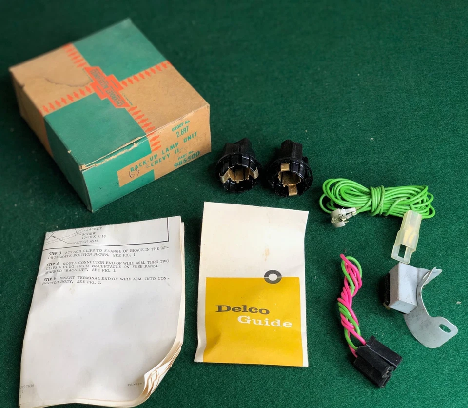 NOS 1963 63 1964 64 Chevrolet Chevy II Nova Back Up Lamp Light Kit GM 985500 - Image 1 of 1