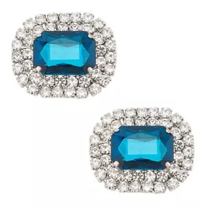 2pcs Alloy Rhinestone Shoe tions Rectangle Octagon ShoE Buckle Clips - Picture 1 of 7