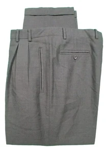 Pal Zileri Mens Charcoal Pleated Tweed Wool Dress Pants 37x29.5 - Picture 1 of 3