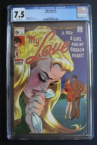 My Love #1 Marvel GGA 1969 STAN LEE John Buscema ROMITA Scarce HTF CGC VF- 7.5 - Picture 1 of 2
