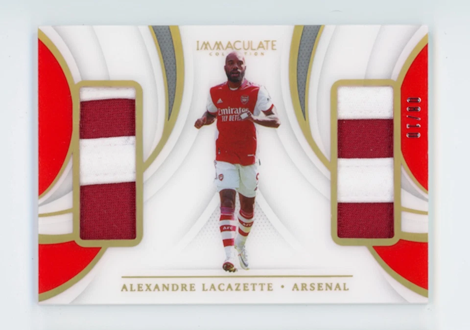 2021 Alexandre Lacazette Panini Immaculate Gold Arsenal Jersey Patch Card 8/10 - Image 1 of 3