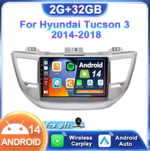 Per Hyundai Tucson 3 2014-2018 9'' Android 14 autoradio navigatore satellitare CarPlay 2G+32GB - Foto 1 di 18