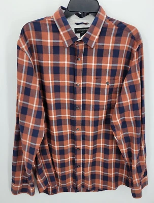 Banana Republic Shirt Mens XL Blue Orange Plaid Slim Fit Long Sleeve Button Up - Image 1 of 4