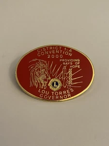 Lions District 1-A Convention 2000 Lou Torres Governor Lapel Pin P88 - Picture 1 of 3