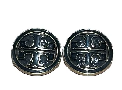 Tory Burch Black Gold Trim Metal Logo Replacement Button Medallions for Shoes - Image 1 of 3