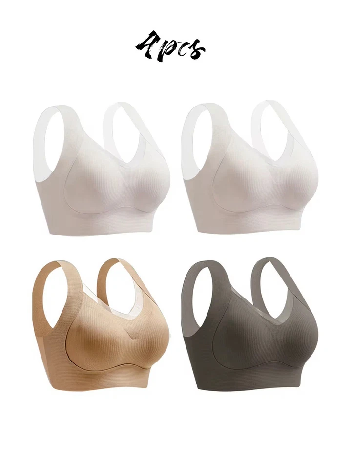 Paquete de 4 sujetadores inalámbricos sin costuras para mujer | Comodidad diaria | M Foto 1 de 1
