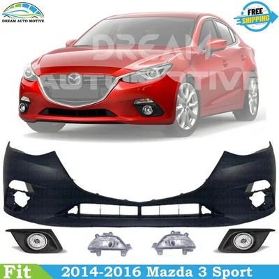 Kit de montaje de cubierta de parachoques delantero fascia y luz antiniebla para Mazda 3 Sport 2014-2016 Foto 1 de 4