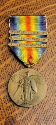 漂亮的一战美国胜利奖章圣密歇尔缪斯-阿贡防御部分杆 A+ — 第 1/3 张图片