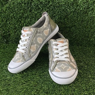 Zapatillas Coach Barrett Mujer Talla 5.5 Gris Tostado Salvia Patrón Azteca Suroeste Foto 1 de 4