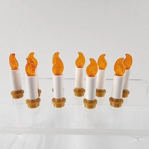 Lego Menge 10 weiße Kerze Flamme und Gold Basis Zubehör Minifigur  - Bild 1 von 2