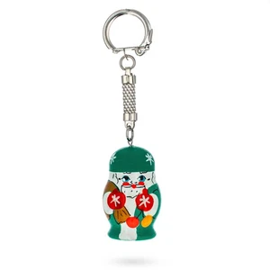 Santa with Presents Wooden Key Chain - Picture 1 of 2