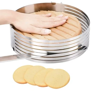 Cake Leveler Slicer, Adjustable Round Cake Rings, Cake cutter, 7 Layer Stainl... - Picture 1 of 8