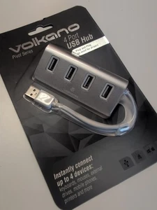 Volkano - 4-Port USB Aluminium Portable Data Hub - Silver White - (6018, 7425-7449) - Bild 1 von 2
