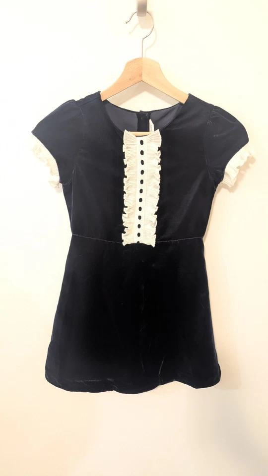 Vestido de férias Janie And Jack veludo marinho feminino tamanho 8 - Imagem 1 de 4