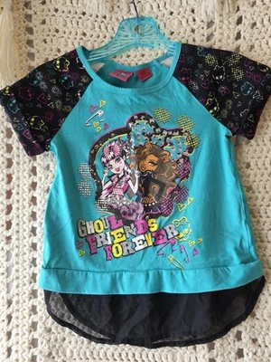 Camiseta Monster High Niñas Ghoul Friends Estampado Mangas Cortas Azul Pequeña 6  Foto 1 de 4