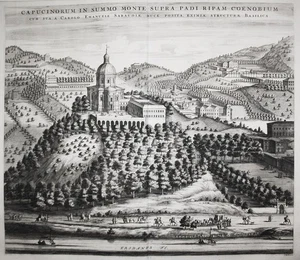 Torino Turin Monte dei Cappucini Italia veduta incisione engraving Blaeu 1726 - Bild 1 von 1