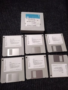 Microsoft Windows 3.1 on 3.5" 1.44MB 6 Floppy Disks Install Setup  - Picture 1 of 8