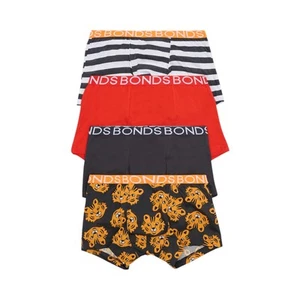 16 X Bonds Boys Trunks Black / Red / White Multi Coloured Underwear - Picture 1 of 4