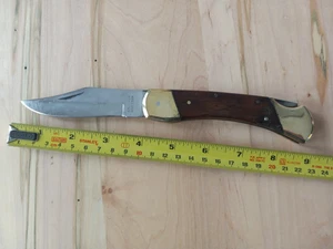 Vintage American Sportsman Buck style knife Stainless Pakistan leather sheath - Picture 1 of 7