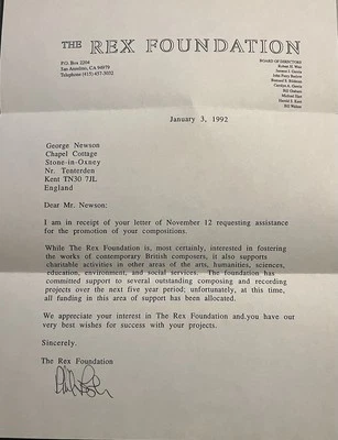 Phil Lesh 1992 年打字信签名 - 雷克斯基金会文具 - Grateful Dead — 第 1/3 张图片