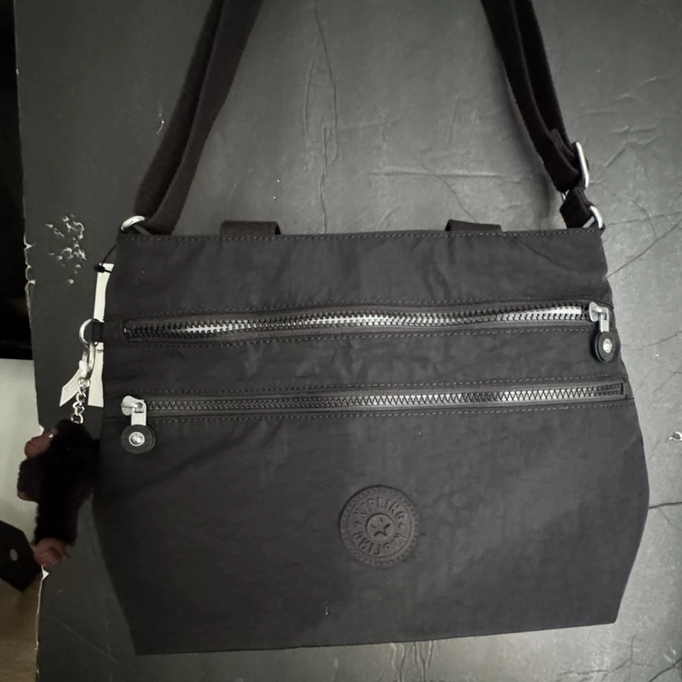 Kipling KI1379 MIAH Women's Crossbody Shoulder Satchel Handbag Black Tonal