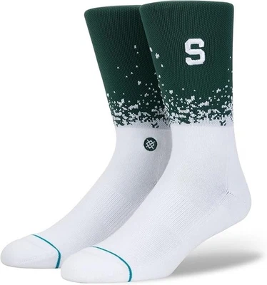 Calcetines Stance para hombre Michigan State Dip M558C17MSU verde talla grande 9-12 Foto 1 de 3