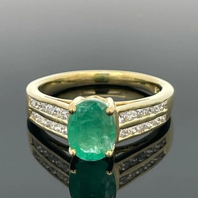 RING GR. 17 (CA.54) 925/-SILBER VERGOLDET MIT SMARAGD & ZIRKONIA SCHMUCKJAGD - Bild 1 von 3