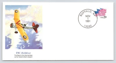 F8C Helldiver FDC Cachet Fellows Ferguson Art Fleetwood c1991 Buffalo, New York - Image 1 of 4