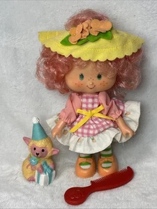 Vintage 1984 Peach Blush Party Pleaser Strawberry Shortcake w/Pet Melonie Belle - Picture 1 of 9