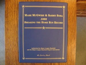 Danbury Mint Mark McGwire & Sammy Sosa 1998 Breaking Home Run Record Gold Cards - Picture 1 of 7
