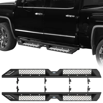 Par de peldaños laterales para Chevy Silverado/GMC Sierra 1500 2500/3500 HD doble cabina 07-19 Foto 1 de 4