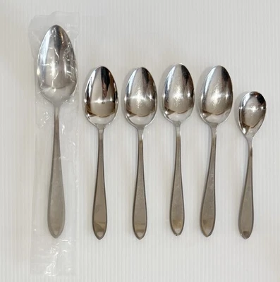 WMF Cromargan SHADOWPOINT cucharas cubiertos de acero inoxidable Alemania de colección lote de 6 Foto 1 de 4