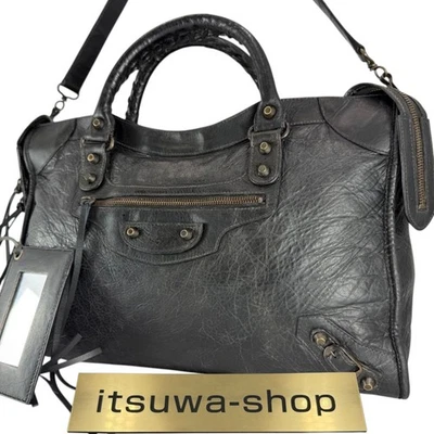 Bolso de Hombro 2 Vías Balenciaga The City Editor's Bag 115748 Cuero Negro Foto 1 de 4