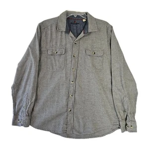 Woolrich Men's Gray Flannel Shirt Button Up Size L Outdoors Workwear - Picture 1 of 5