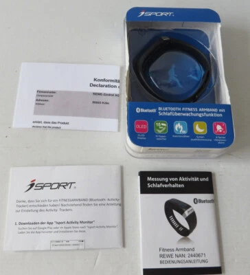 iSPORT ° Fitness-Armband schwarz Bluetooth- Activity-Tracker Uhr Sport Geschenk - Bild 1 von 4