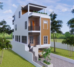 14x45 Feet Small House 4.2x14 Meter 4 Bed 5 Baths Shed Roof PDF (A4 Hard Copy) - Picture 1 of 15
