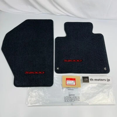 Honda Genuine S2000 Black Red Stiching Carpeted Set Floor Mat 83600-S2A-A01ZA - Image 1 of 4