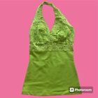 light green siren lace halter top size small