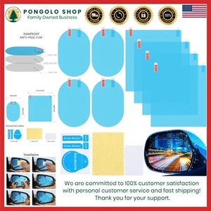 8 Pieces Rearview Mirror Film Waterproof Anti Fog Glare Stickers for Cars - Picture 1 of 8