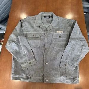 Vintage Pelle Pelle Marc Buchanan Light Denim Jacket XXXL - Picture 1 of 15