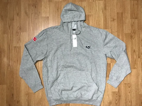 Los Angels Rams Sweater Mens XL NFL Team Apparel Gray Logo Pocket Hoodie New Cover